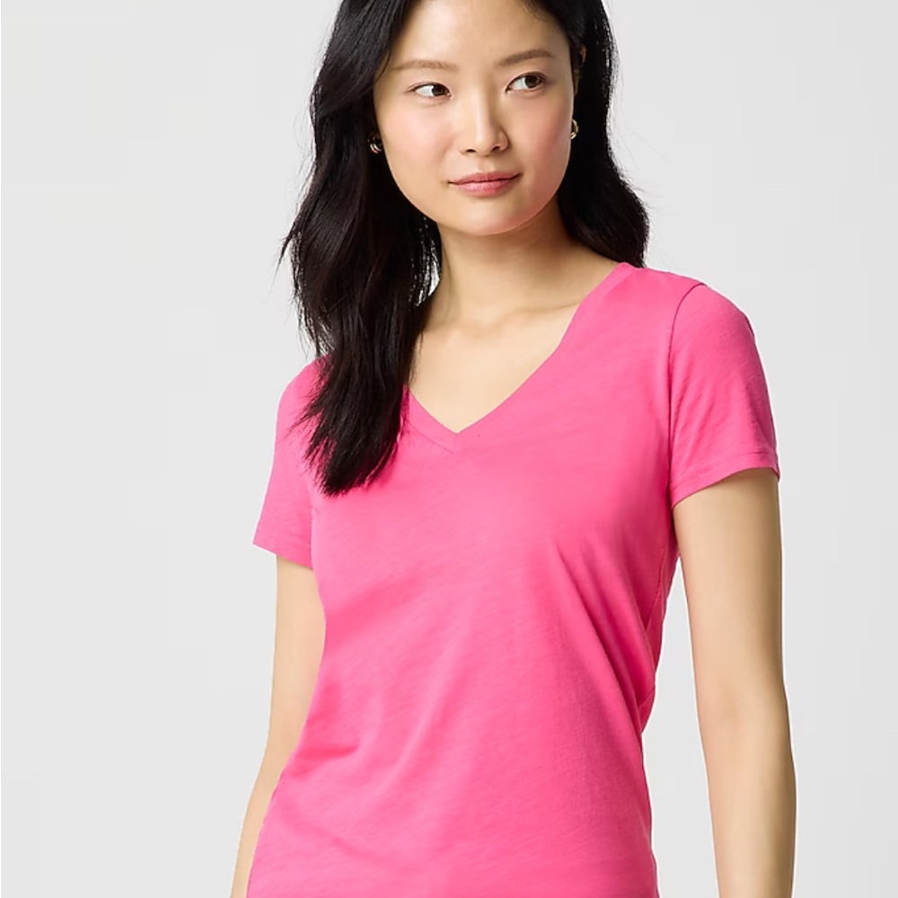 J. Crew Factory Pink Short Sleeve V-Neck Tee
